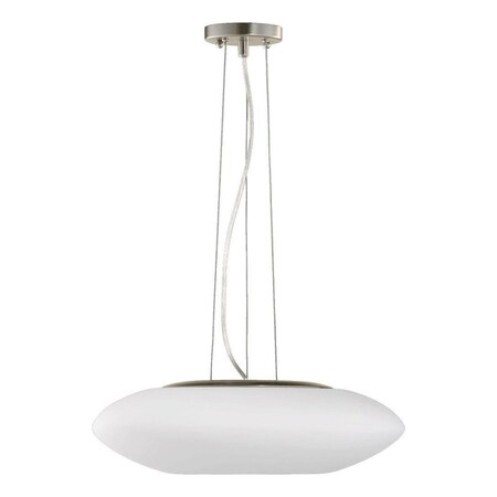 Quorum Three Light Satin Nickel Satin Opal Glass Down Pendant 808-65